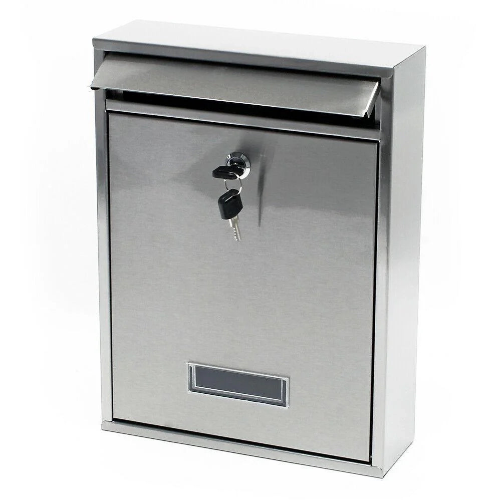 Cassetta postale di design da parete acciaio inox argento 16_0000058