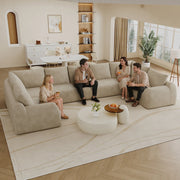 Divano a forma di U ¨C Minimal ¨C tessuto beige 411cm senza montaggio