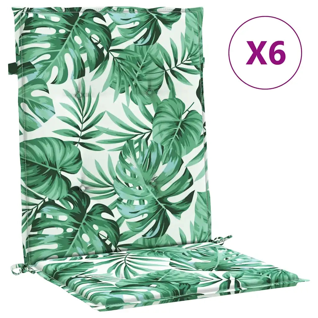 vidaXL Cuscini per sedie Altro 6 pcs Motivo a foglia 100 x 50 x 3 cm