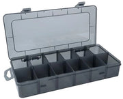 Cassetta di ordinamento per piccoli componenti, scatola di archiviazione con 12 celle, 26 x 13,5 x 4,3 cm, trasparente nero