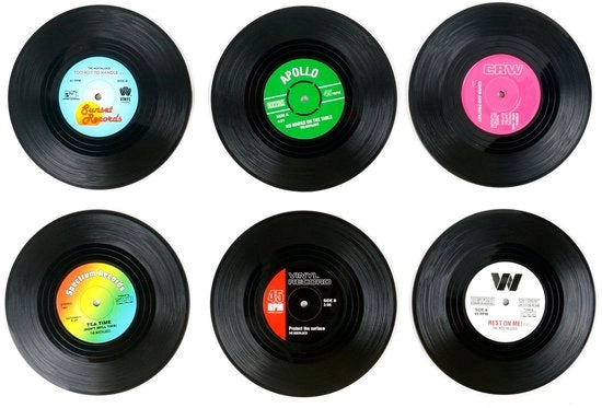 Set di 6 Sottopiani in Vinile - Protezione per Tavolo - Assorbimento di Impatti - Per Bevande Calde/Fredde - 10,5 cm - Sottopiano Antiscivolo