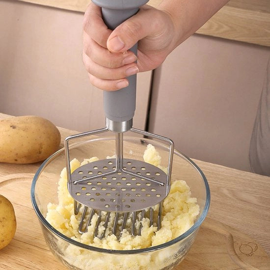 Stampatrice e pressa per patate da cucina con doppia funzione - Acciaio inossidabile - Stampatrice a filo con disco di pressa integrato per patate extra cremose