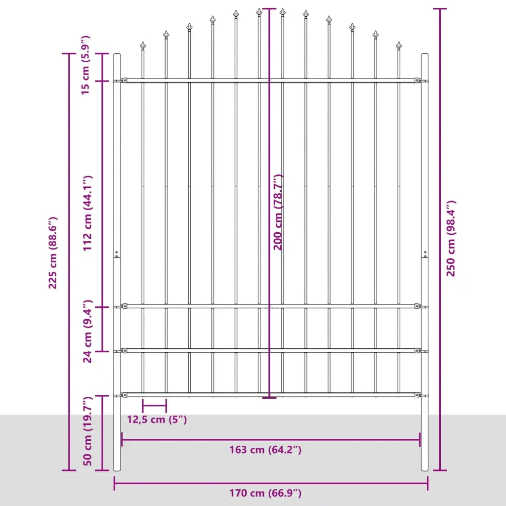 Recinzione per Giardino Woerden Grigio 170 x 225 cm 42003907
