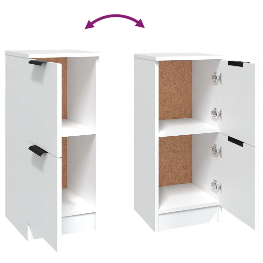 Credenze 2 pz Bianche 30x30x70 cm in Legno Multistrato 811170