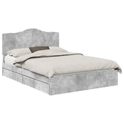 Letto matrimoniale | Letto per adulti | Letto con Contenitore con testiera Grigio cemento 150 x 200 cm