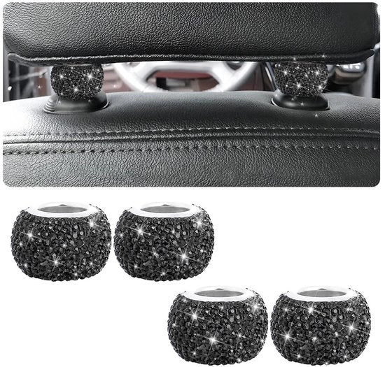 Accessori per auto - Sostegno universale - Diamanti in cristallo - 4 pezzi - Coppe/ pietre in strass - Decorazione per auto