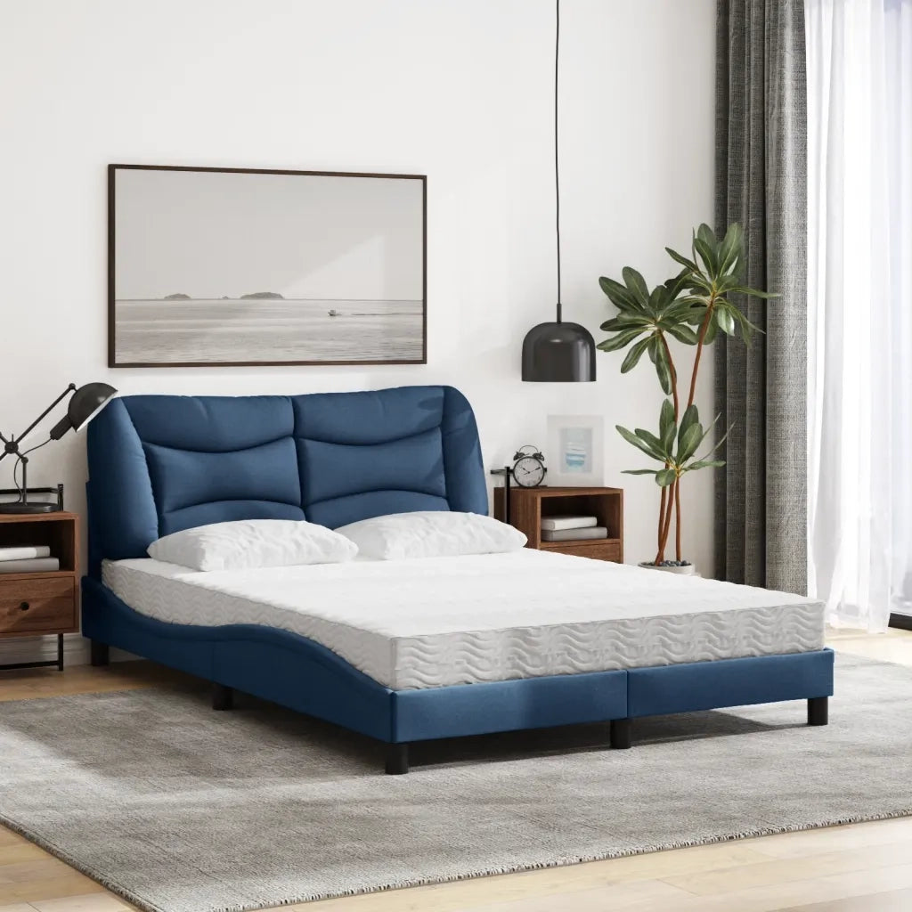 Letto con Materasso Hvar Blu 120x200 cm in Tessuto 3208526