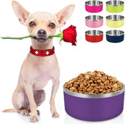 Ciotole per cani in acciaio inossidabile per cibo e acqua, ciotola per cani con fondo antiscivolo in gomma per cani di taglia media e grande (1,2 l, blu scuro)