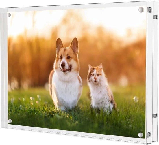 Scaffale fotografico 20x15 cm - Fotolijst trasparente - Fotolijst magnetica - Fotolijst in acrilico - Fotolijst doppia faccia - Ideale per foto dei bambini - Supporto per foto