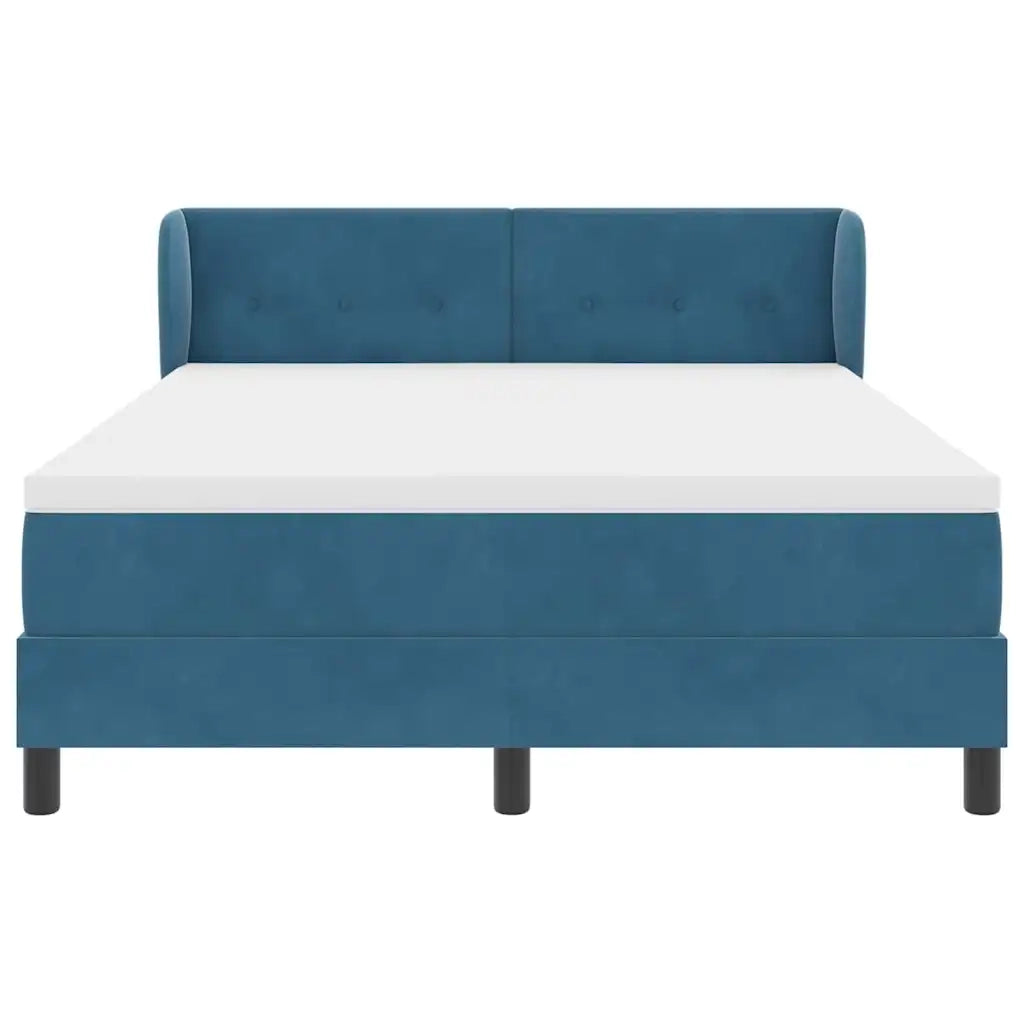 Letto a molle con testiera Blu scuro 140 x 200 cm Velluto 3340392