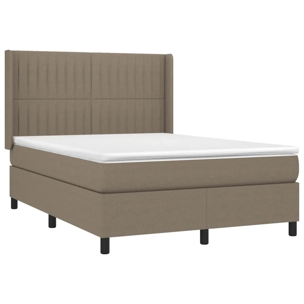 Giroletto a Molle con Materasso Tortora 140x190 cm in Tessuto 3131589