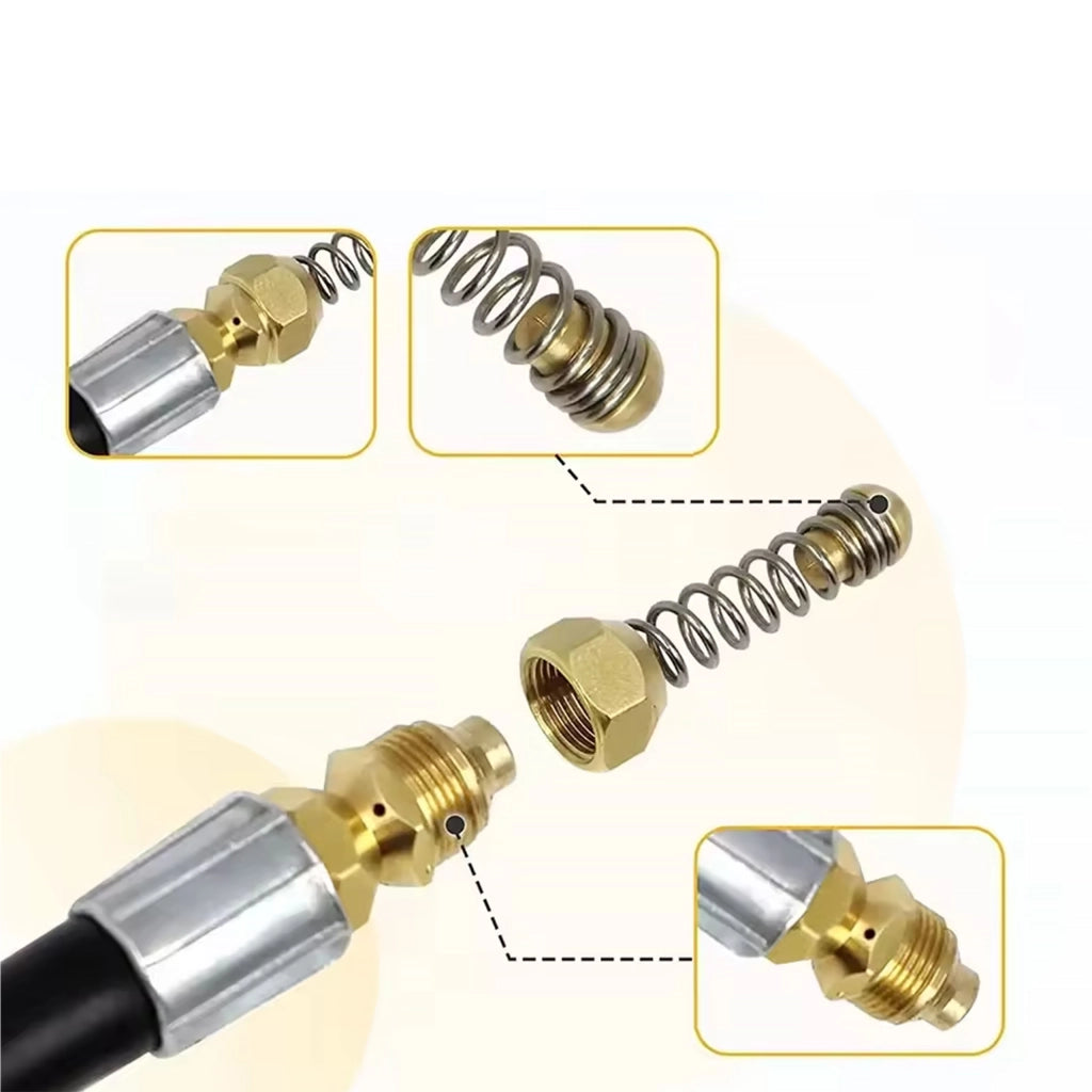 Tubo Alta Pressione 15M – Ugello a Molla in Ottone | Compatibile con Idropulitrice Kärcher K1–K7 | 155bar, 60°C