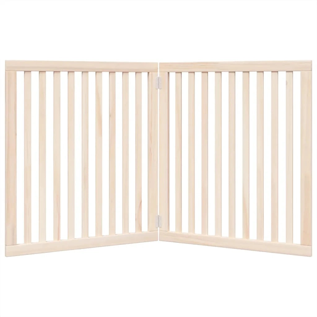 Cancelletto di sicurezza pieghevole per cani a 2 pannelli 160 cm legno di pioppo marrone 02_0023031