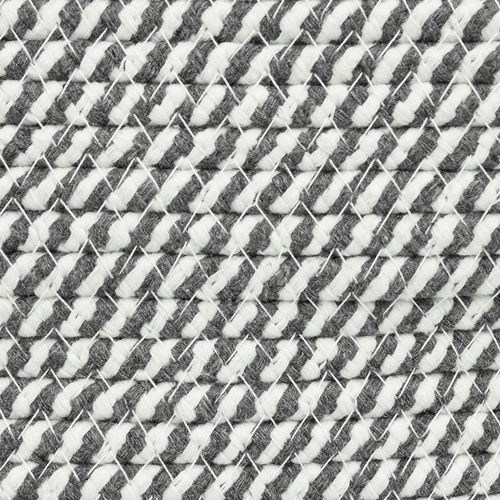 Cestino Portaoggetti con Coperchio Bianco Nero ?40x35cm Cotone CFW7178518