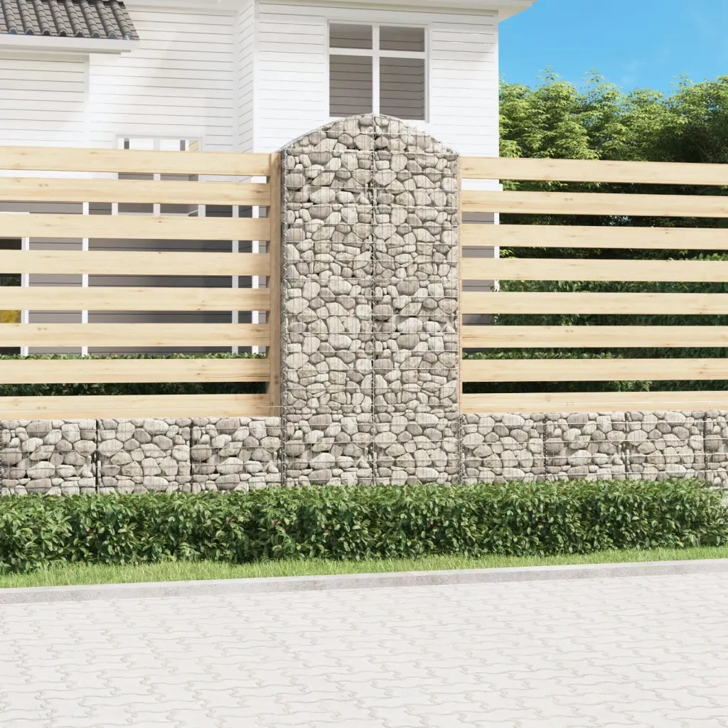 Cesto Gabbione ad Arco 100x30x220/240 cm Ferro Zincato 153431