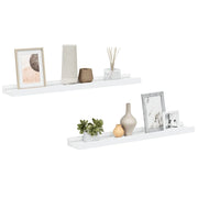 2 pz Mensole | Ripiano | Scaffale con Sporgenza Bianche 60x9x3 cm MDF