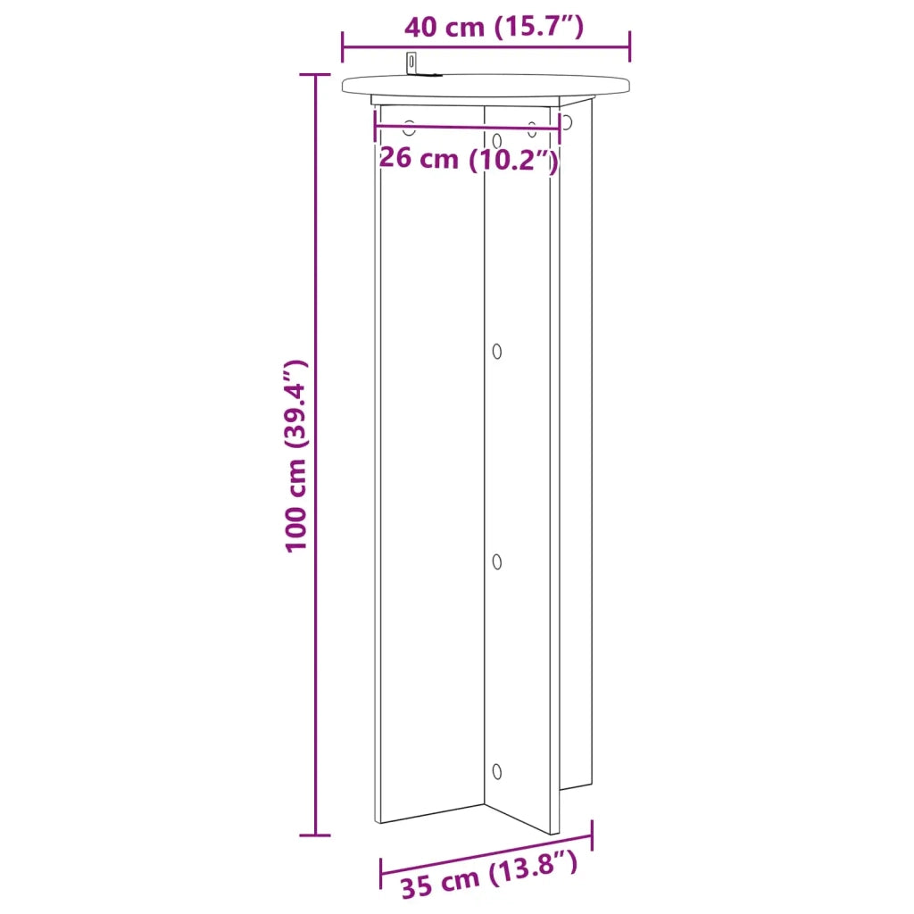 Supporto per piante 2 pcs Rovere Sonoma Ø40 x 100 cm 899692