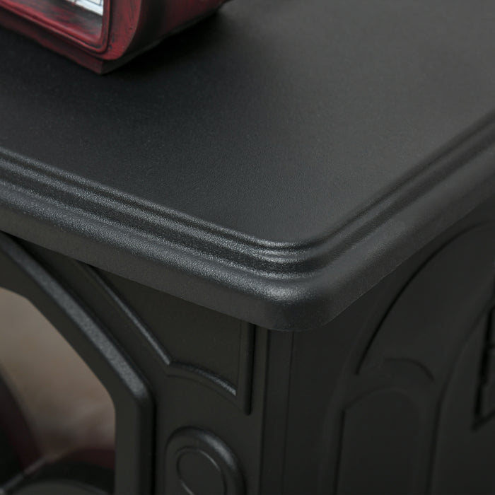 Camino Elettrico da Terra con 2 Livelli di Potenza 750-1500W Effetto Fiamma 37,3x23,1x44 cm Nero