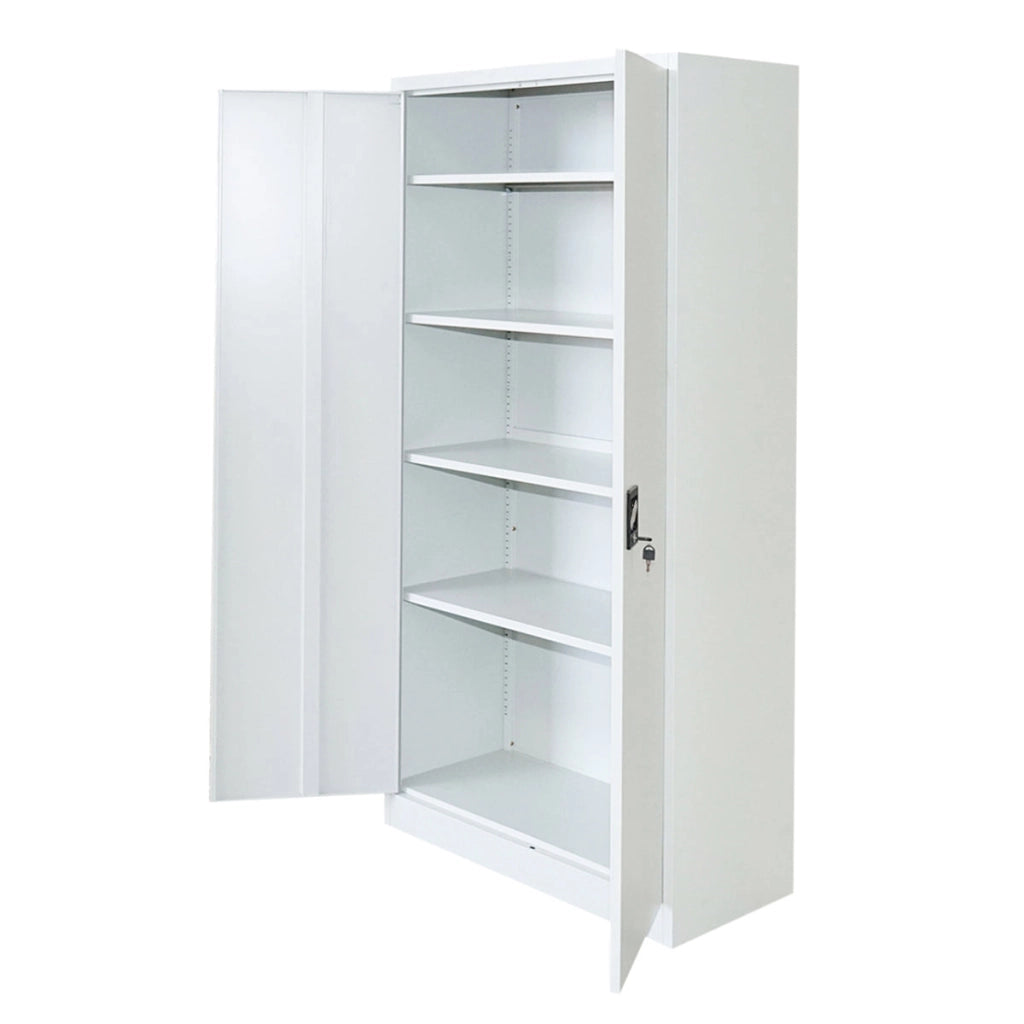 Armadio metallico 1800×900×400 mm con 2 ante di sicurezza, 4 ripiani, colore grigio Breckner Germany