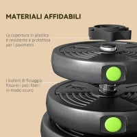 Set 2 in 1 con 2 Manubri Convertibili in Bilanciere, Peso Totale 30 kg e Dischi Pesi Regolabili, Nero