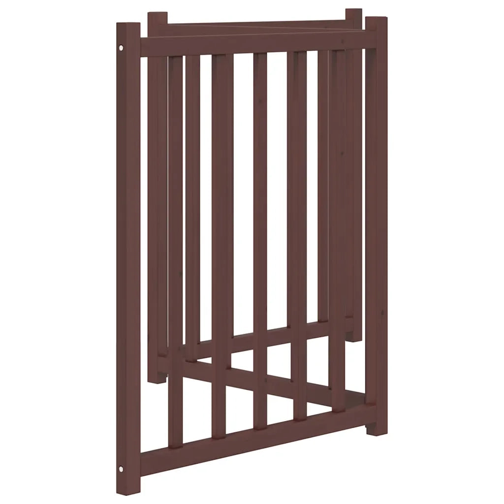 vidaXL Cancello Cani Pieghevole 3Pannelli Marrone 150cm Massello Abete