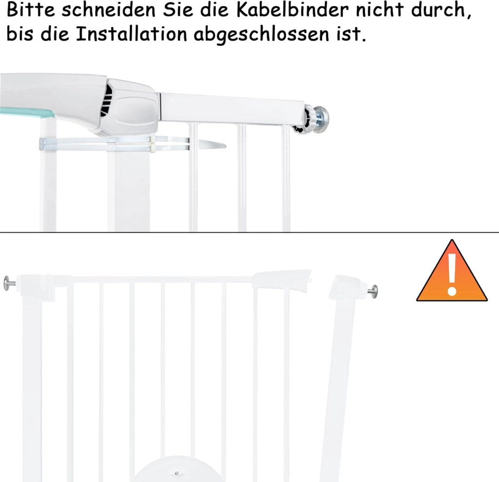 Cancelletto di Sicurezza per Bambini Cancello per Scale Senza Foratura Barriera di Protezione con Chiusura Automatica Cancelletti di Sicurezza con Porta per Cani e Gatti, 95-105 cm Bianco