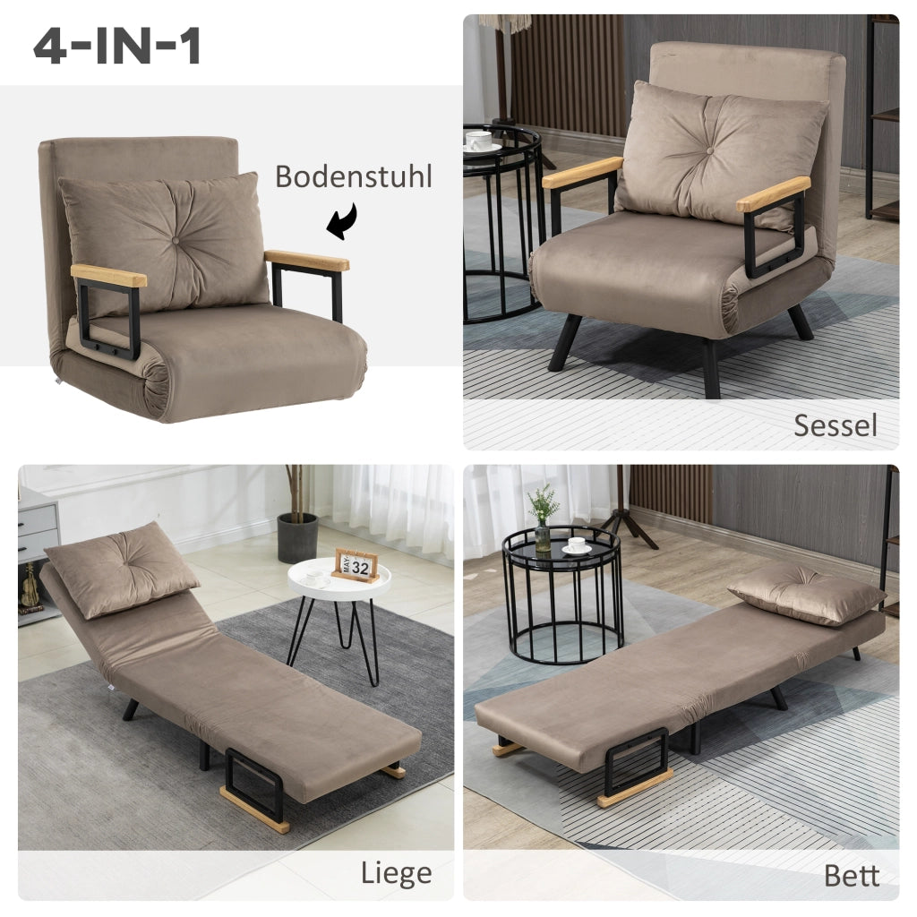 POLTRONA LETTO 63x73x81 cm Grigio chiaro in acciaio