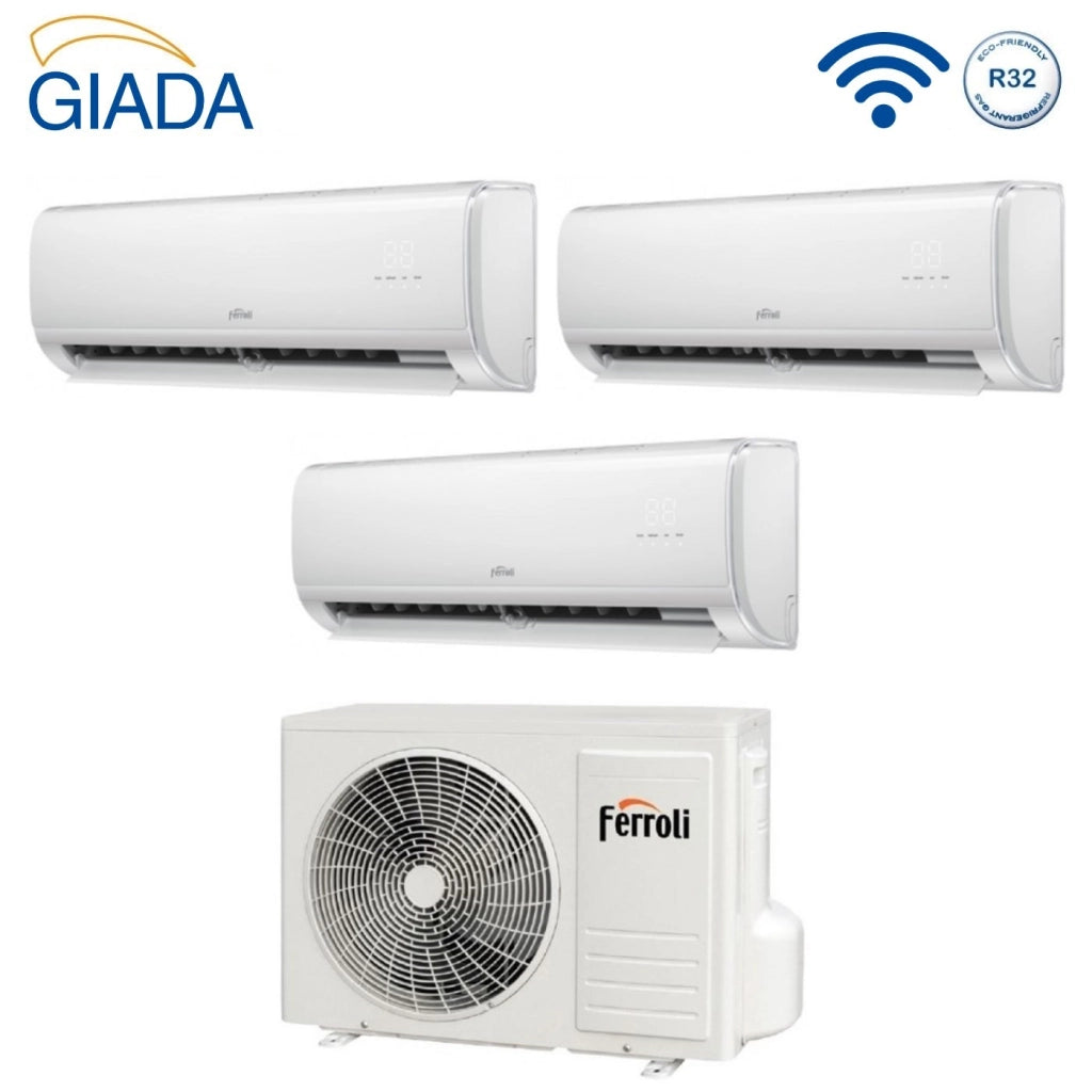Condizionatore Trial Split Ferroli Giada M 12+12+12 con 27-3 R-32 Wi-Fi Integrato
