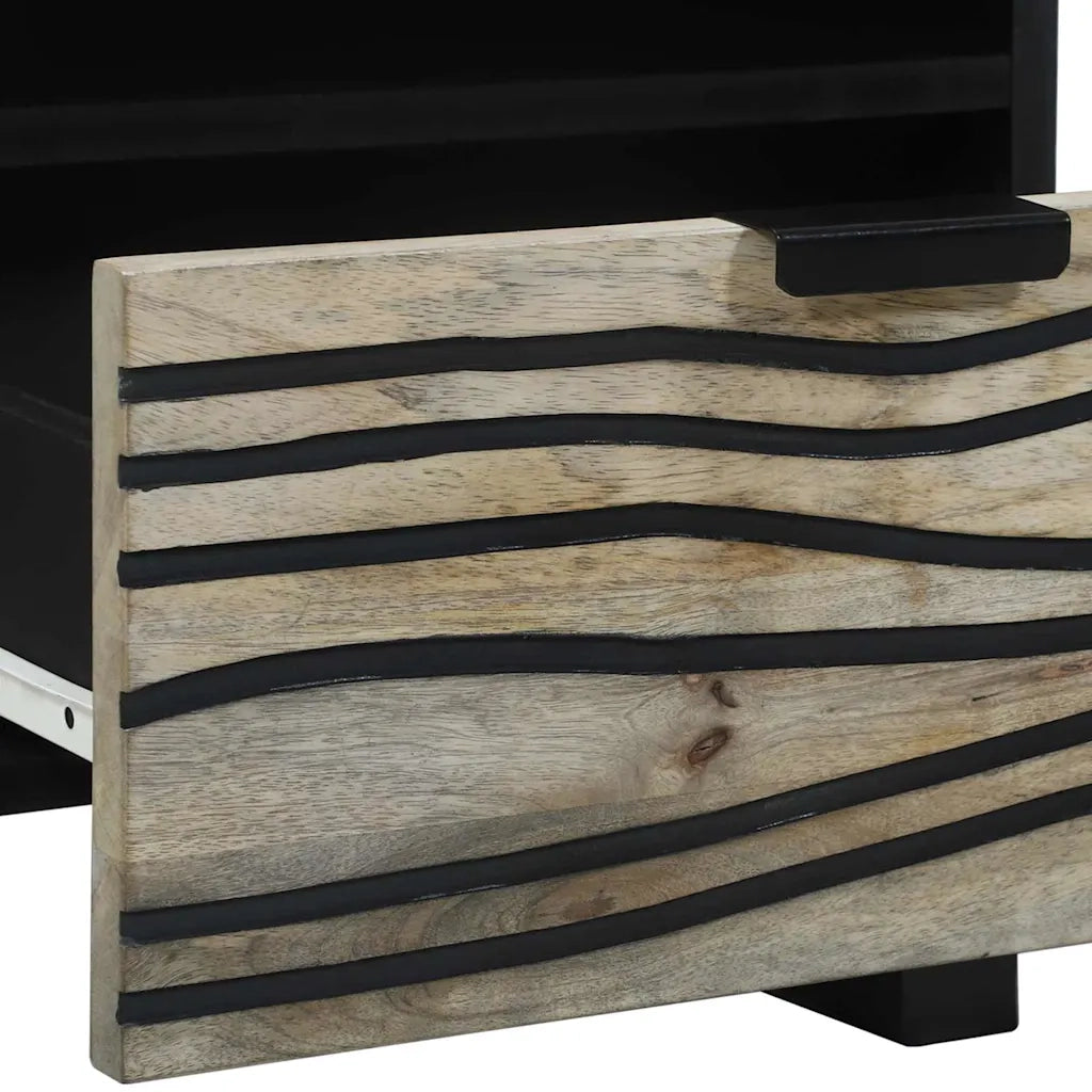 vidaXL Armadio da Notte con cassetto Bianco e nero 40 x 33 x 46 cm
