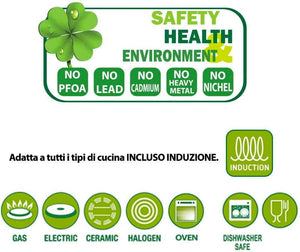 Padella Alta Ø18 cm Antiaderente Rivestimento in  Ecotitan Induzione Silex Grigio