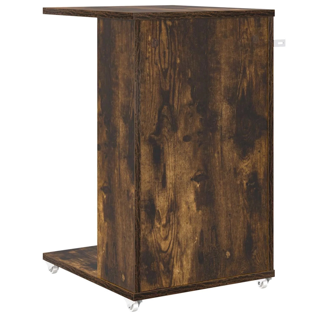 Tavolo laterale con ruota Rovere fumé 40 x 35 x 60 cm 8000376