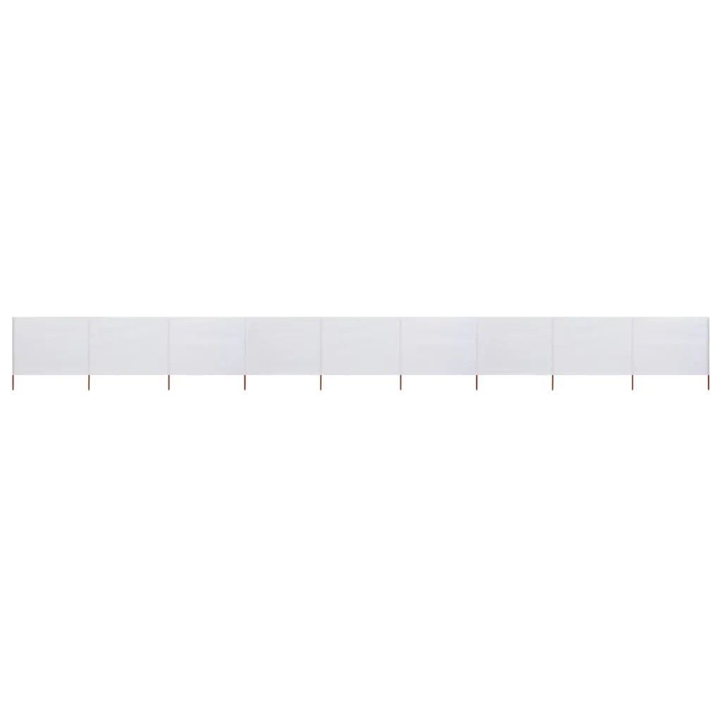 Paravento in tessuto a 9 pannelli 1200 x 80 cm bianco sabbia 02_0008867