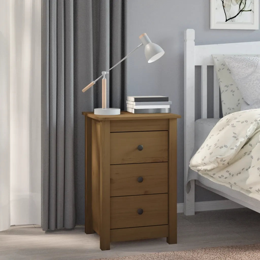 Comodini 2 pz ambra 40x35x61,5 cm in Legno Massello di Pino 813706