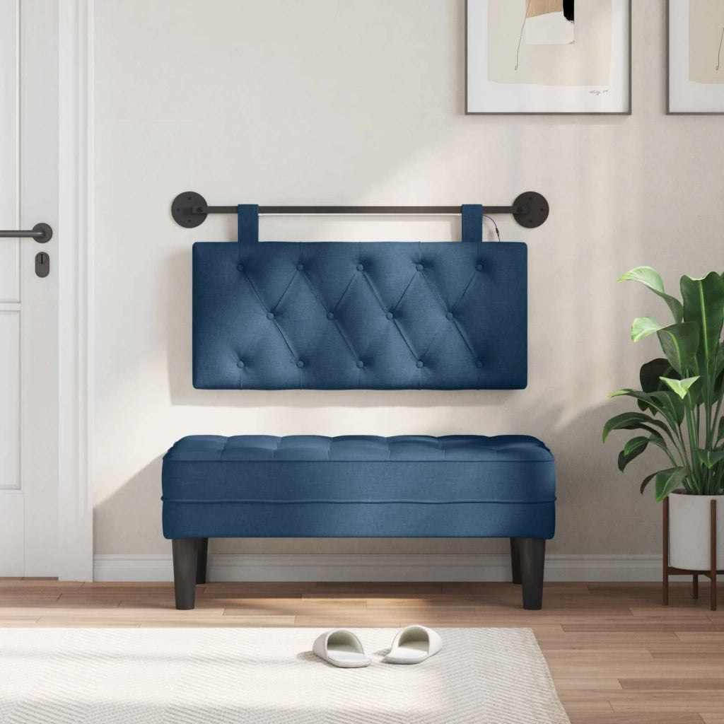 Testiera | Testata sospesa Con luce LED Blu Tessuto