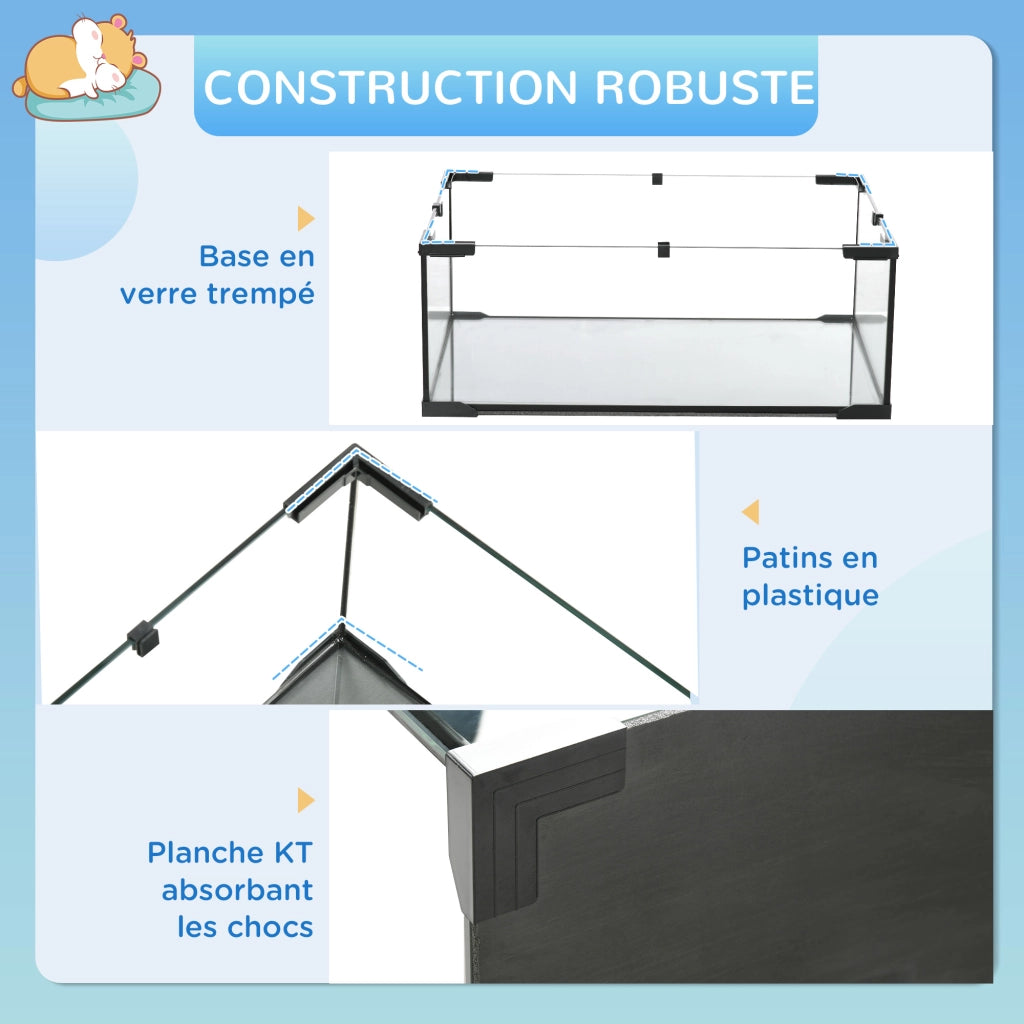 Gabbia per Criceti 3 Livelli con Ruota Rampa Casetta ¨C zephmum ¨C Nero 60x40x54.5 cm