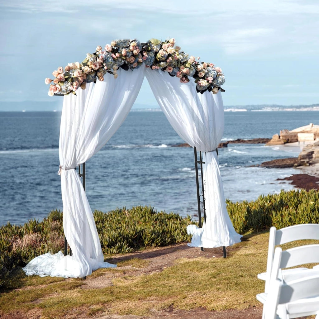 Arco da Giardino per Rampicanti, Arco da Giardino a Forma di Tetto in Metallo Zincato Resistente, Ideale per Feste e Ceremonie, 140 x 40 x 223 cm, Nero
