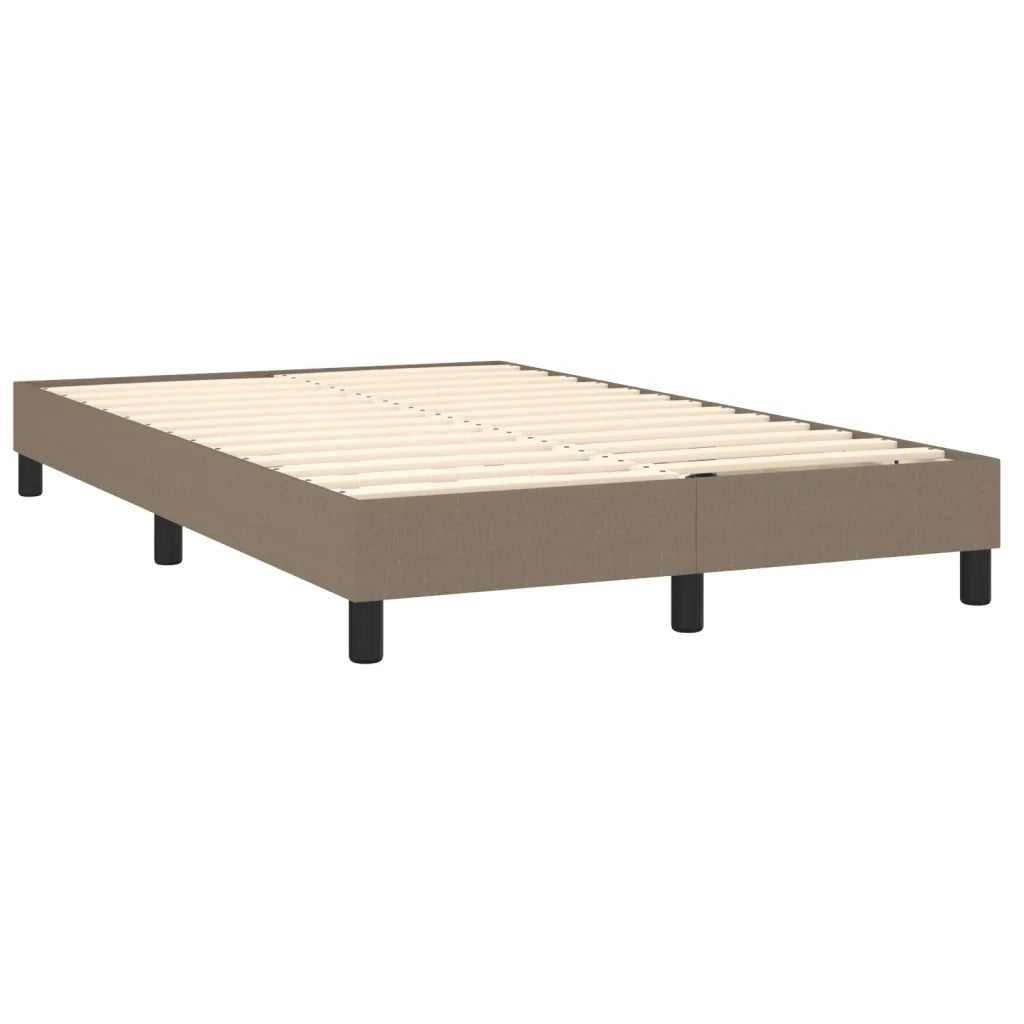Letto a Molle con Materasso e LED Tortora 120x190 cm in Tessuto