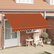 Tenda da Sole Retrattile Manuale 400 cm Arancione e Marrone 145840