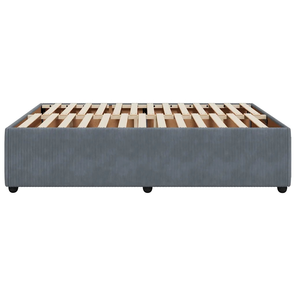 Giroletto senza Materasso Grigio Scuro 160x200 cm Velluto