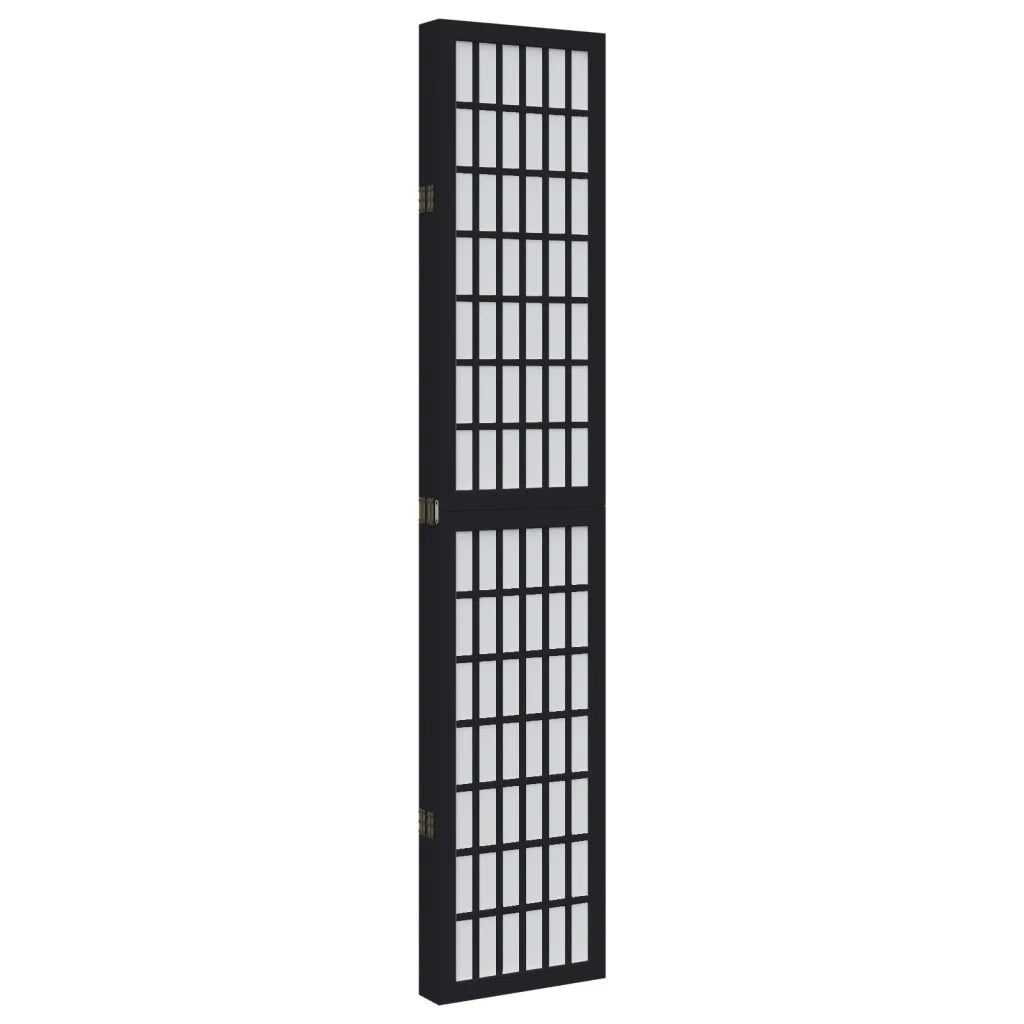 vidaXL Divisorio Ambienti 5 Pannelli Nero Legno Massello di Paulownia