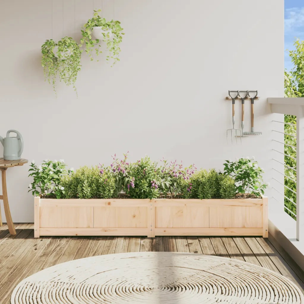 Fioriera | Cassetta per fiori | Vaso da Giardino 180x31x31 cm in Legno Massello di Pino