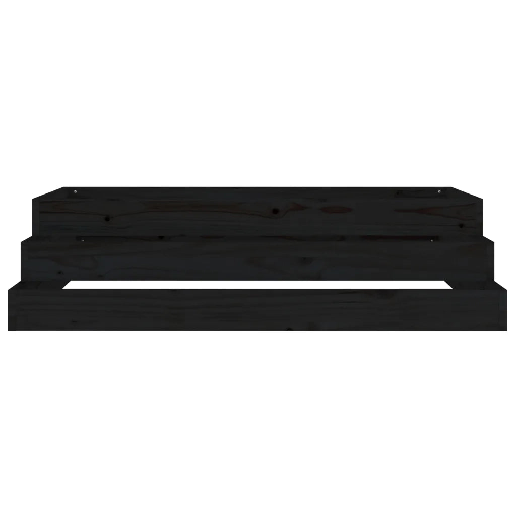 Fioriera | Cassetta per fiori | Vaso Nera 110x110x27 cm in Legno Massello di Pino