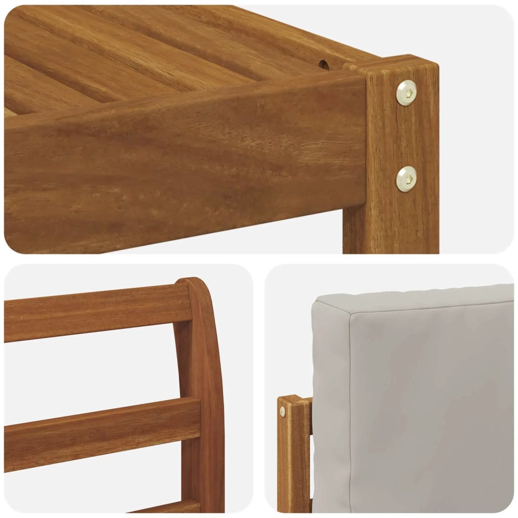 Set di divani da esterno 9 pcs Grigio Naturale e Chiaro