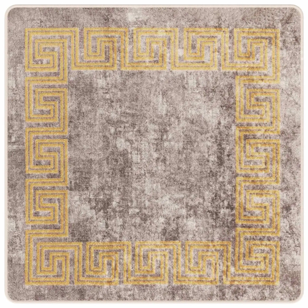 Runner Tappeto MARSA Grigio 100 x 100 cm Poliestere e PVC