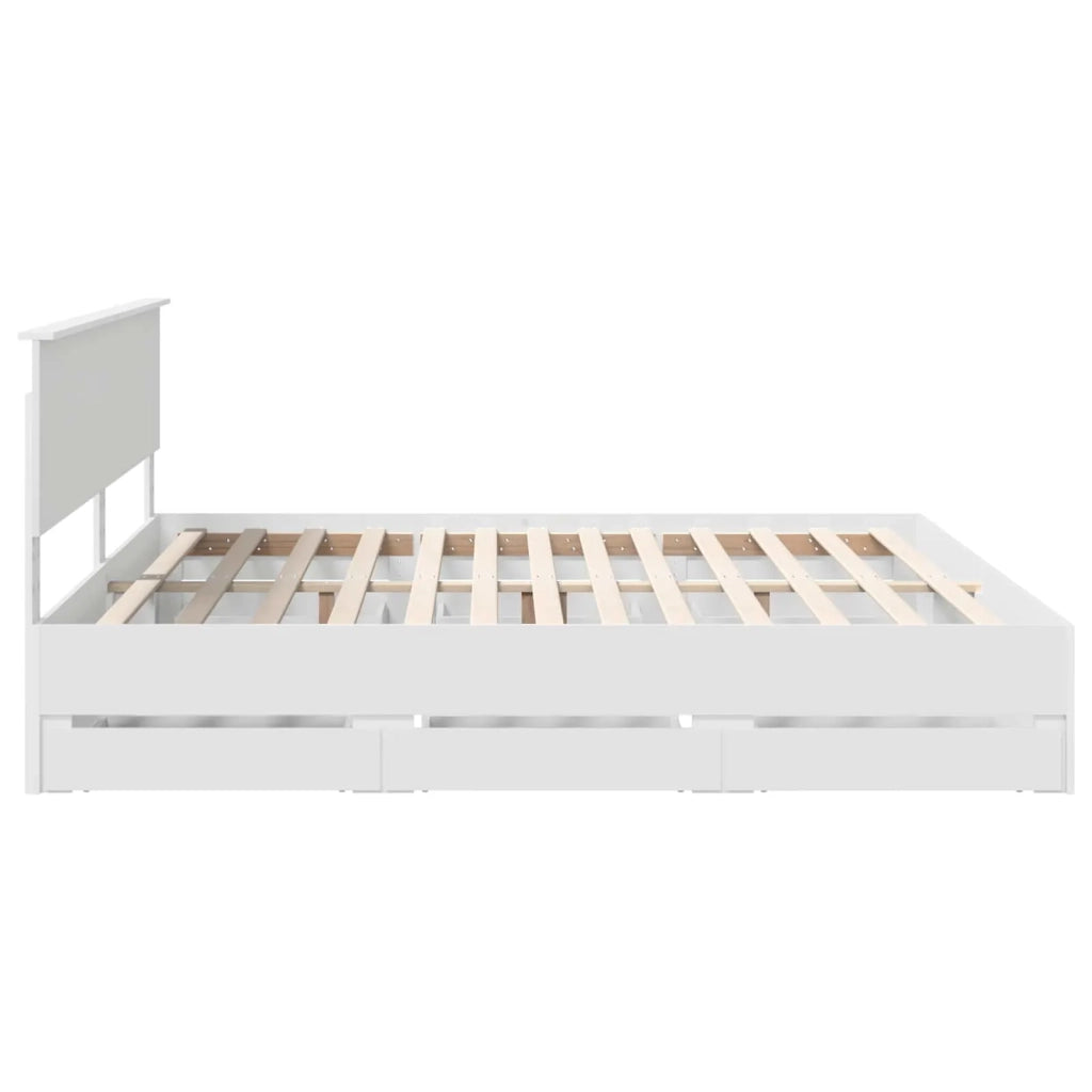 Struttura del letto-Giroletto-Rete del Letto Bianco 200 x 200 cm Legno Ingegnerizzato 474931