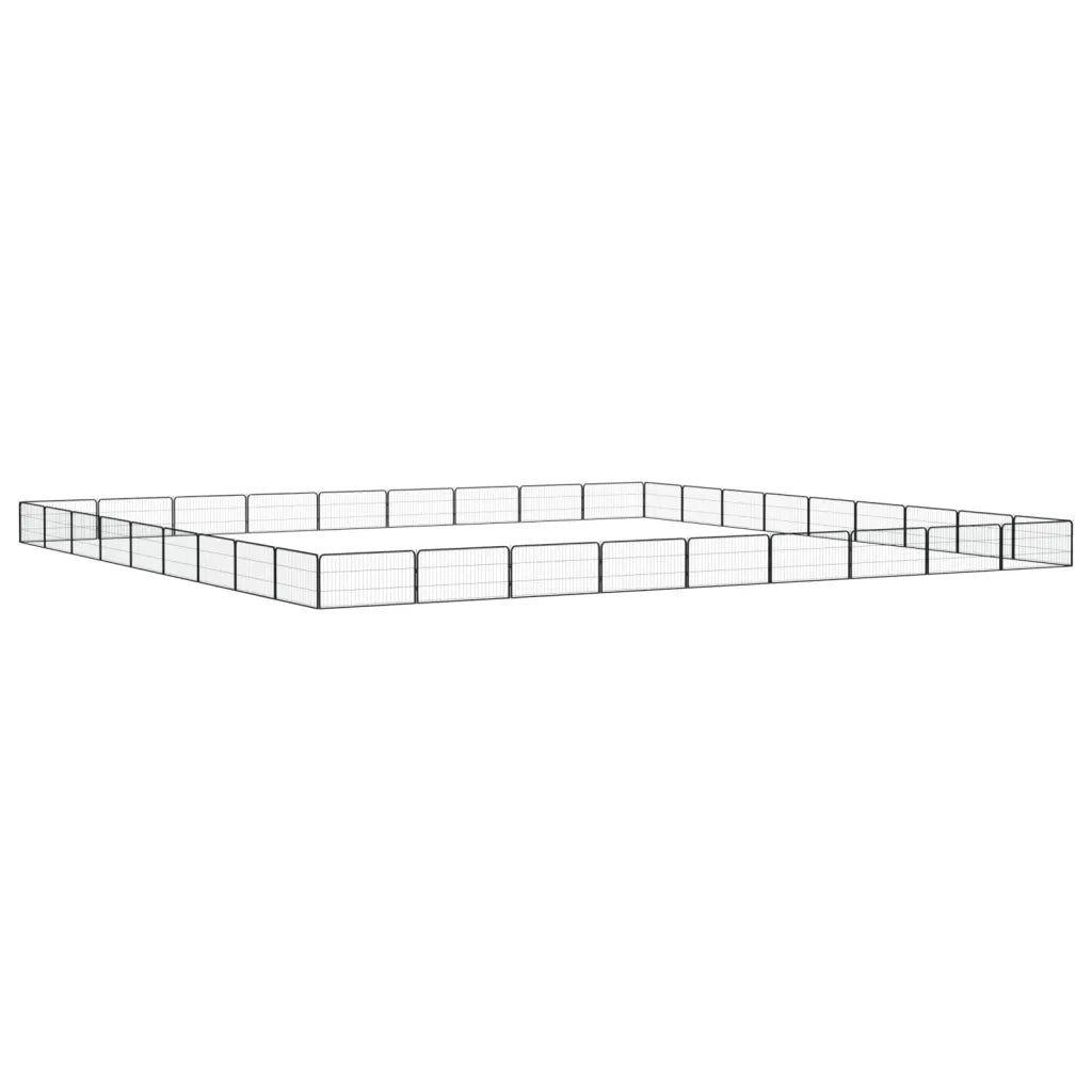 Box Cani 36 Pannelli Nero 100x50 cm Acciaio Verniciato Polvere 3115974