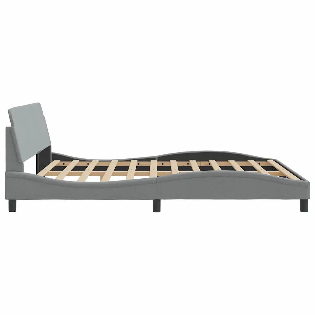 Struttura letto Dover Grigio Chiaro 180x200 cm in Tessuto 373333