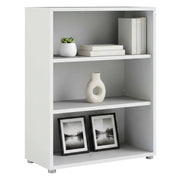 Libreria Aziza, Scaffale da ufficio, Mobile portalibri, Biblioteca, 89x40 h113 cm, Bianco