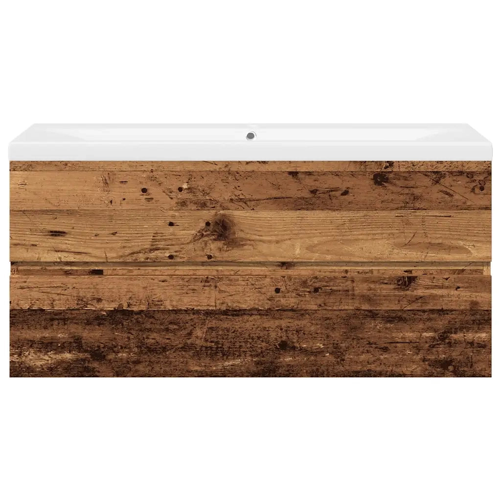 Mobile con Lavabo Integrat-Armadietto da Cucina-Lavandinoo Legno Antico 179006