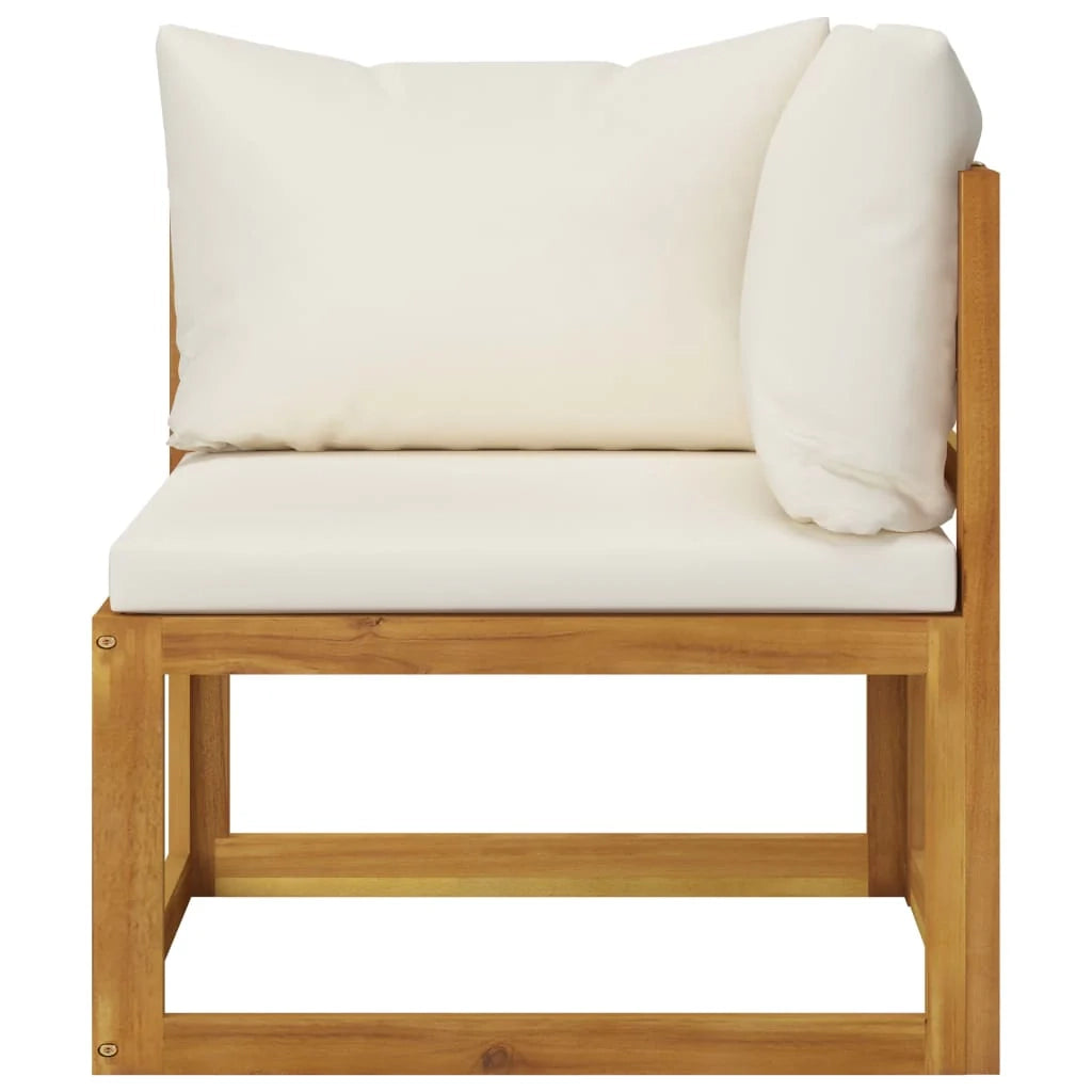 Panca da giardino 70 x 70 x 60 cm mobile da esterno per patio 2 posti con cuscini bianco crema 02_0011773